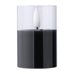 Decoratieve LED-kaars met realistisch vlameffect in glas kleur zwart eerste weergave