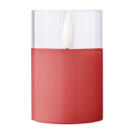 Decoratieve LED-kaars met realistisch vlameffect in glas kleur rood eerste weergave