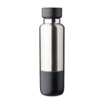 RVS drinkfles met polsriem en beker in de bodem 500ml kleur zwart eerste weergave