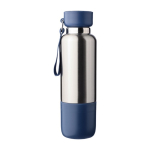 RVS drinkfles met polsriem en beker in de bodem 500ml kleur blauw derde weergave