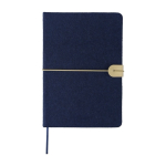 Duurzaam notitieboek A5 van gerecycled vilt met elastiek, gelinieerd kleur blauw eerste weergave