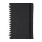 A5 notitieboek van RPET met witte spiraalbinding, gelinieerd kleur zwart eerste weergave