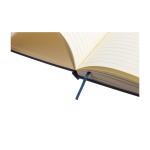 Notitieboek A5 gerecycled PU met gelinieerde pagina’s en blauwe balpen twaalfde weergave