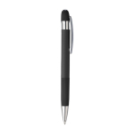 Blauwe inkt balpen van gerecycled aluminium met rubberen afwerking tweede weergave