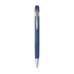 A5 notitieboek met fluweeleffect en blauwschrijvende balpen kleur blauw tweede weergave