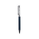 Draaibare rollerpen van messing en RPET met blauwe inkt kleur blauw met jouw bedrukking