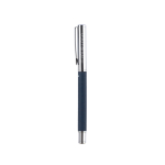 Rollerpen van messing en RPET, blauwschrijvend kleur blauw met jouw bedrukking