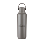 Drinkfles van roestvrij staal 500ml met dubbele sluiting kleur grafiet met jouw bedrukking