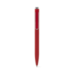Blauwe inkt balpen van gerecycled aluminium met innovatief clipdesign kleur rood eerste weergave