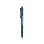 Blauwe inkt balpen van gerecycled aluminium met innovatief clipdesign