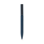 Balpen van 60% gerecycled metaal met elegante clip en blauwe inkt kleur blauw eerste weergave