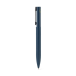 Balpen van 60% gerecycled metaal met elegante clip en blauwe inkt kleur blauw tweede weergave