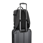 Rugzak van gerecycled polyester geschikt voor handbagage 14” kleur donkergrijs vijfde weergave