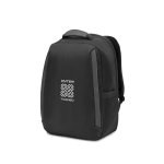 Waterafstotende anti-diefstal rugzak van keperstof met laptopvak 17” kleur zwart afbeelding met logo