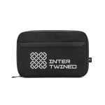 Organizer tas voor gadgets, gemaakt van gerecycled polyester kleur zwart afbeelding met logo 2