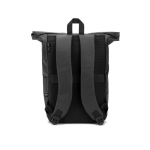 Rolltop reistas van waterdicht gerecycled polyester met laptopvak 14” kleur zwart tweede weergave