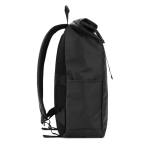 Rolltop reistas van waterdicht gerecycled polyester met laptopvak 14” kleur zwart derde weergave