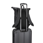 Rolltop reistas van waterdicht gerecycled polyester met laptopvak 14” kleur zwart vijfde weergave