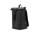 Rolltop reistas van waterdicht gerecycled polyester met laptopvak 14” kleur zwart tiende weergave