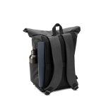 Rolltop reistas van waterdicht gerecycled polyester met laptopvak 14” kleur koningsblauw achtste weergave