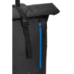 Rolltop reistas van waterdicht gerecycled polyester met laptopvak 14” kleur koningsblauw