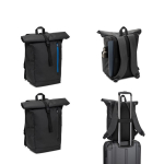 Rolltop reistas van waterdicht gerecycled polyester met laptopvak 14” diverse kleuren
