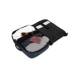 Compacte rugzak van gerecycled polyester met laptopvak 15,6” kleur blauw achtste weergave