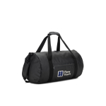 Sporttas van gerecycled polyester 600D met apart zijvak voor schoenen kleur zwart afbeelding met logo