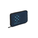 Organizer tas van gerecycled polyester voor technologische accessoires kleur blauw afbeelding met logo