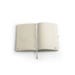 Eco notitieboek in gerecycled polyester, A5 gelinieerde bladen kleur wit derde weergave