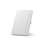 Eco notitieboek in gerecycled polyester, A5 gelinieerde bladen kleur wit