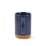 Keramische mok met kurken onderzetter en matte afwerking 320 ml kleur marineblauw tweede weergave