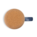 Keramische mok met kurken onderzetter en matte afwerking 320 ml kleur marineblauw derde weergave