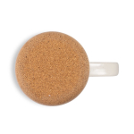 Keramische mok met kurken onderzetter en matte afwerking 320 ml kleur gebroken wit derde weergave