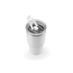 Beker van gerecycled staal met dubbele wand en matte afwerking 600 ml kleur wit vijfde weergave