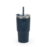 Beker van gerecycled staal met dubbele wand en matte afwerking 600 ml met afdrukgebied