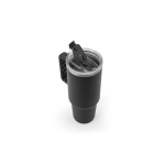 Grote reisbeker van gerecycled staal met matte afwerking 1,3 L kleur zwart vijfde weergave