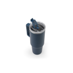 Grote reisbeker van gerecycled staal met matte afwerking 1,3 L kleur marineblauw vijfde weergave