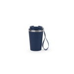 Reisbeker van gerecycled staal met vacuümisolatie 460 ml kleur marineblauw