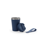 Reisbeker van gerecycled staal met vacuümisolatie 460 ml kleur marineblauw zesde weergave
