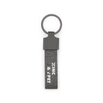 Rechthoekige sleutelhanger van metaal en gerecycled PET kleur donkergrijs afbeelding met logo 2
