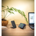 Magnetische powerbank van gerecycled ABS met 15W snelladen, 5000 mAh luxe weergave