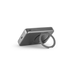 Magnetische eco powerbank met ringhouder, capaciteit 10.000 mAh kleur donkergrijs vijfde weergave
