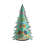 Kerstboom om te kleuren van natuurlijk FSC™ hout, opvouwbaar kleur naturel zesde weergave
