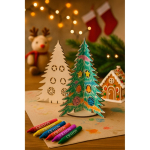 Kerstboom om te kleuren van natuurlijk FSC™ hout, opvouwbaar luxe weergave