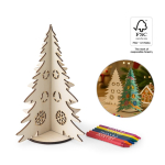Kerstboom om te kleuren van natuurlijk FSC™ hout, opvouwbaar diverse kleuren
