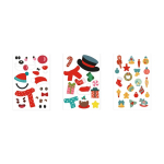 Kerstset met zes kleurplaten en inbegrepen stickervelletjes kleur wit eerste weergave