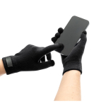 Handschoenen van gerecycled polyester rPET met touchscreen vingers kleur zwart derde weergave