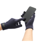 Handschoenen van gerecycled polyester rPET met touchscreen vingers kleur marineblauw derde weergave