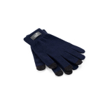 Handschoenen van gerecycled polyester rPET met touchscreen vingers kleur marineblauw